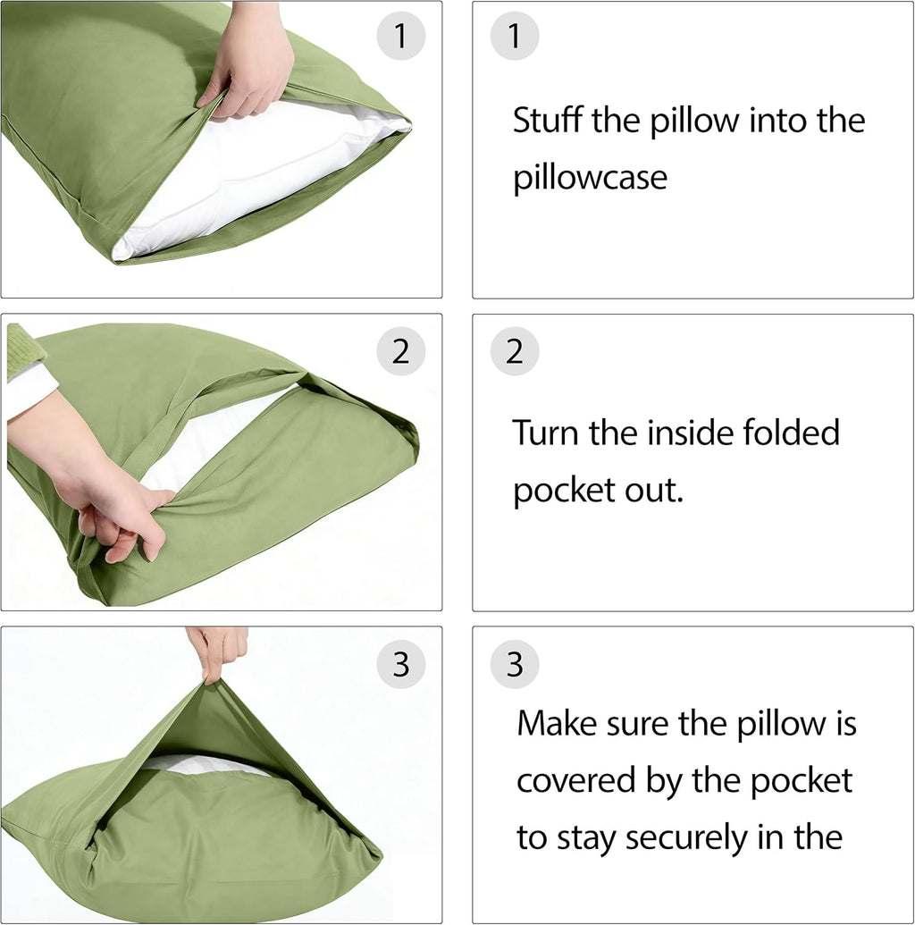 Simple&Opulence 100% Linen Pillowcases Basic Style Solid Color Set of 2, Queen Size Stone Washed Flax Pillow Cover Envelope Closure…