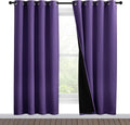 Nicetown Lilac Purple Full Shade Curtain Panels, Pair of Energy Smart & Noise Blocking Out Blackout Drapes for Dining Room Window, Thermal…