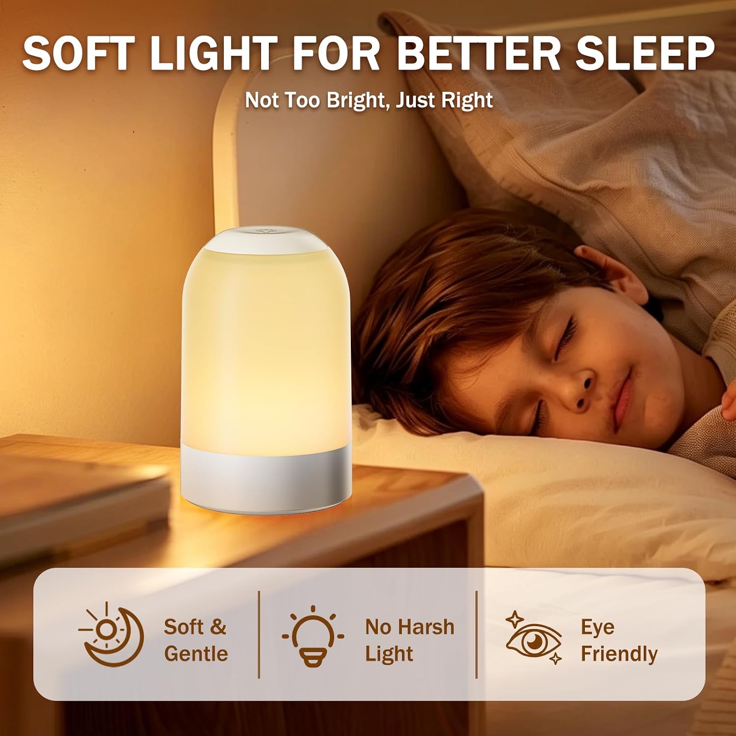 Bedside Touch Night Light, Baby Nursery Nightlight for Kids Adults, Egg Light with Timer, Dimmable Small Cordless Table Lamp for…