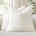Anroduo Pack of 2 Decorative Linen Pillow Covers Cream White Euro Sham Neutral Farmhouse Boho Soild Cushion Case Soft Accent Pillowcase for…