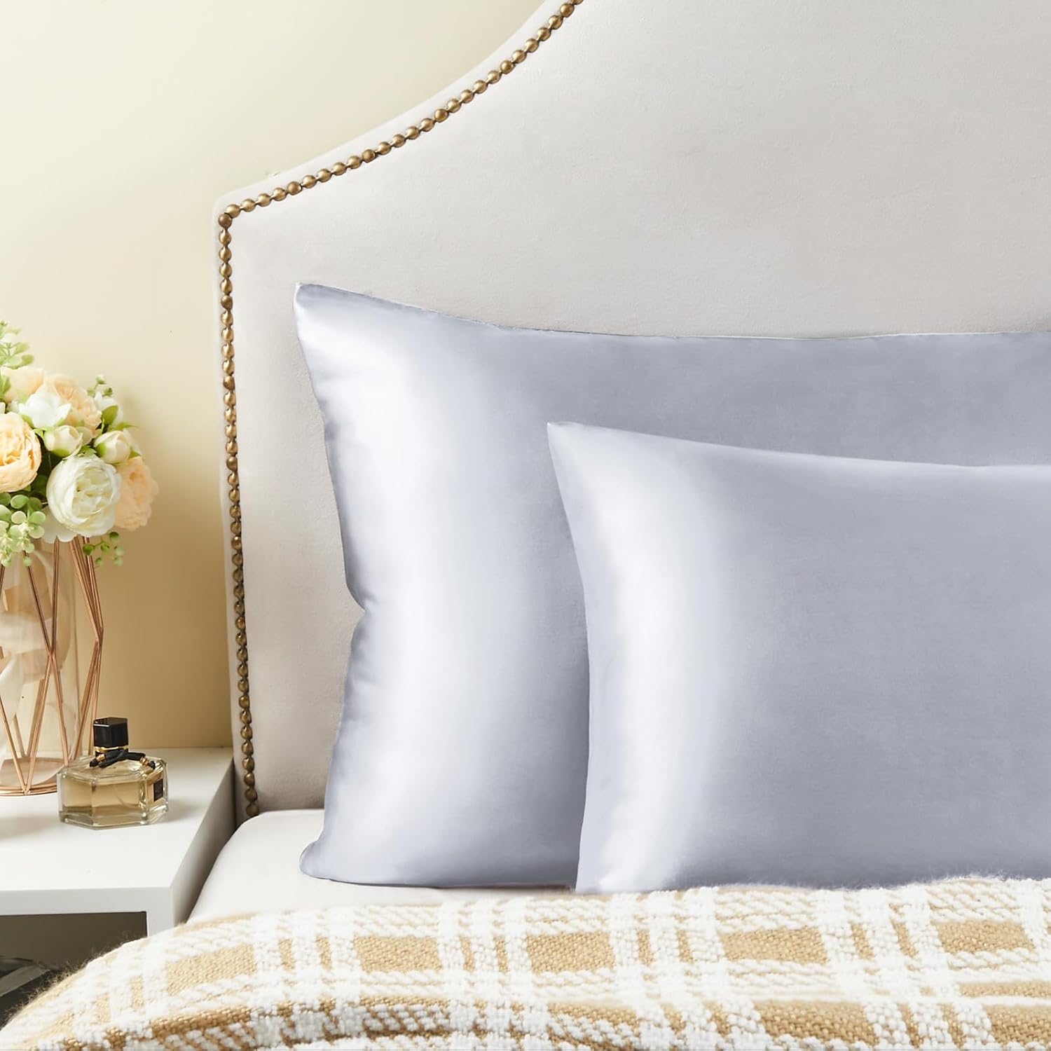 Bedelite Satin Pillowcase for Hair and Skin, Super Soft and Cooling Similar to Silk Pillow Cases 2 Pack with Envelope Closure, Gift for Wom…