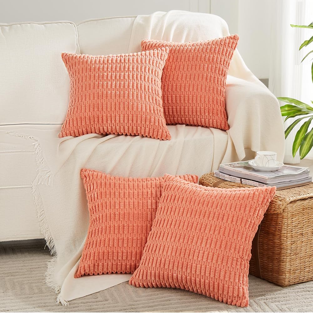 Fancy Homi 4 Packs Decorative Throw Pillow Covers for Living Room Couch Bed, Modern Farmhouse Boho Home Décor Accent Cushion Case, 18" x…