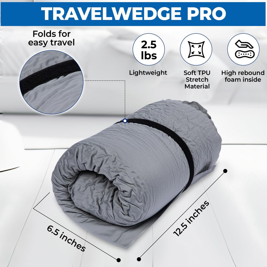 Travelwedgeoffersapremiumselectionofinflatablebedwedgeproducts Self-Inflating Bed Wedge Pillow | Lightweight for Travel | Wedge Pillow for…