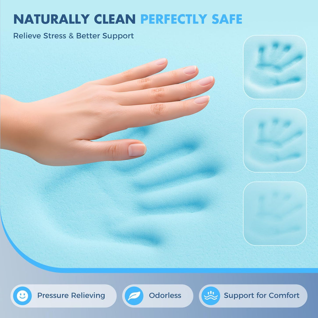 Missleep Dual Layer 4 Inch Memory Foam Mattress Topper King Size, 2 Inch Cooling Gel Memory Foam, 2 Inch Soft Pillow Top Pad, Breathable Ma…