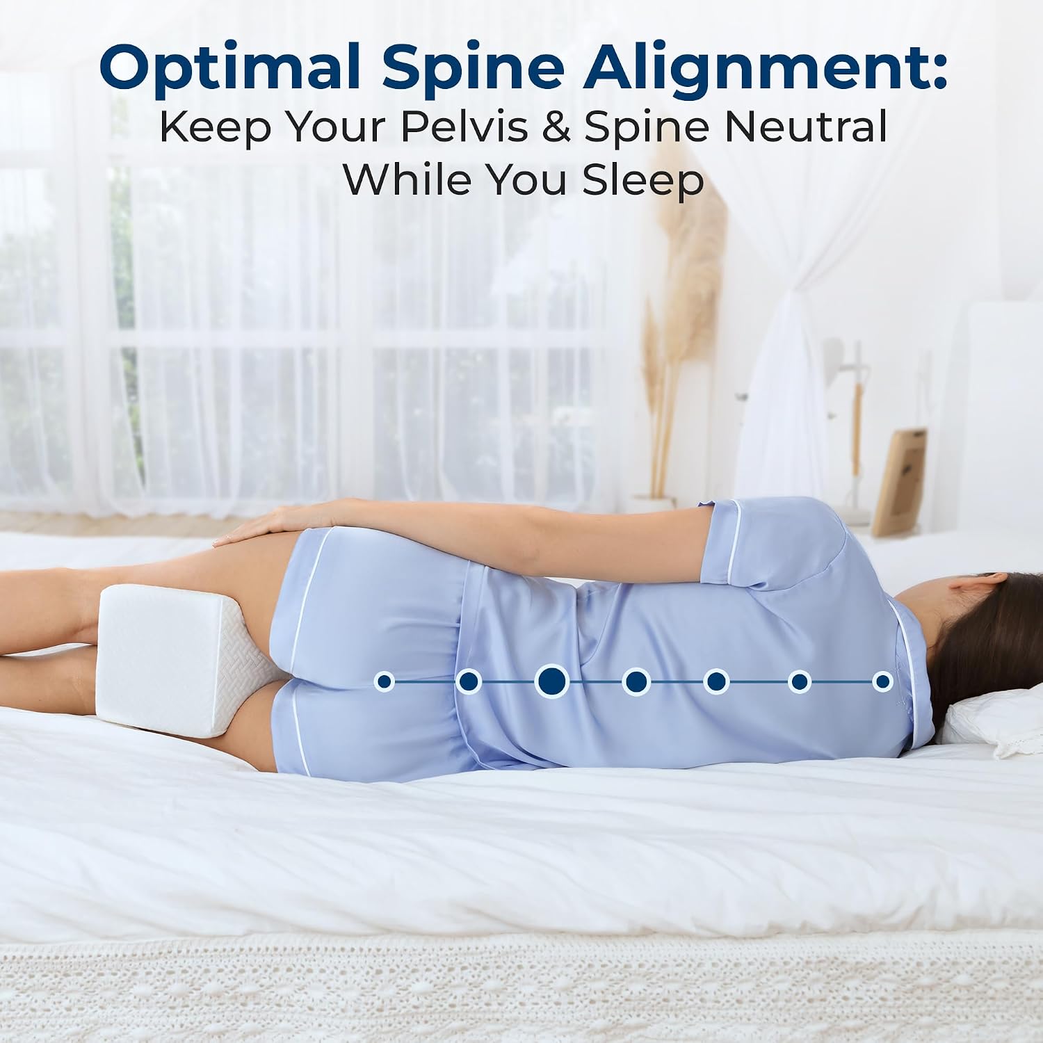 5Starsunited 5 STARS UNITED Knee Pillow for Side Sleepers - Hip, Memory Foam Leg Cushion for Side Sleeping - Between Legs Pillow for Sciat…