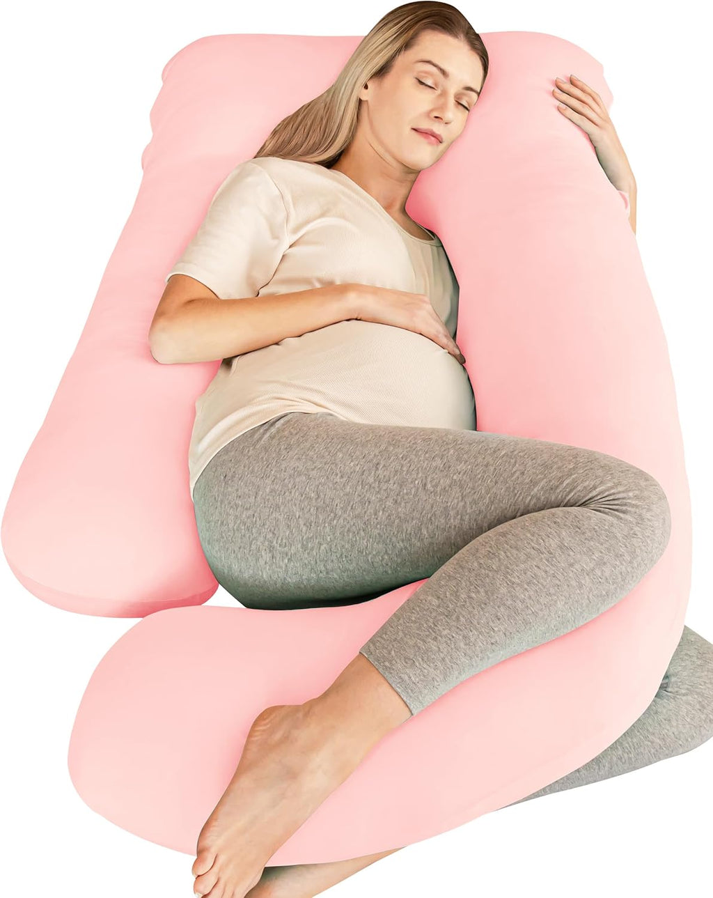 Cute Castle Cooling Cover Pregnancy Pillows, Soft U-Shape Maternity Pillow with Removable Cover - Full Body Pillows for Adults Sleeping…