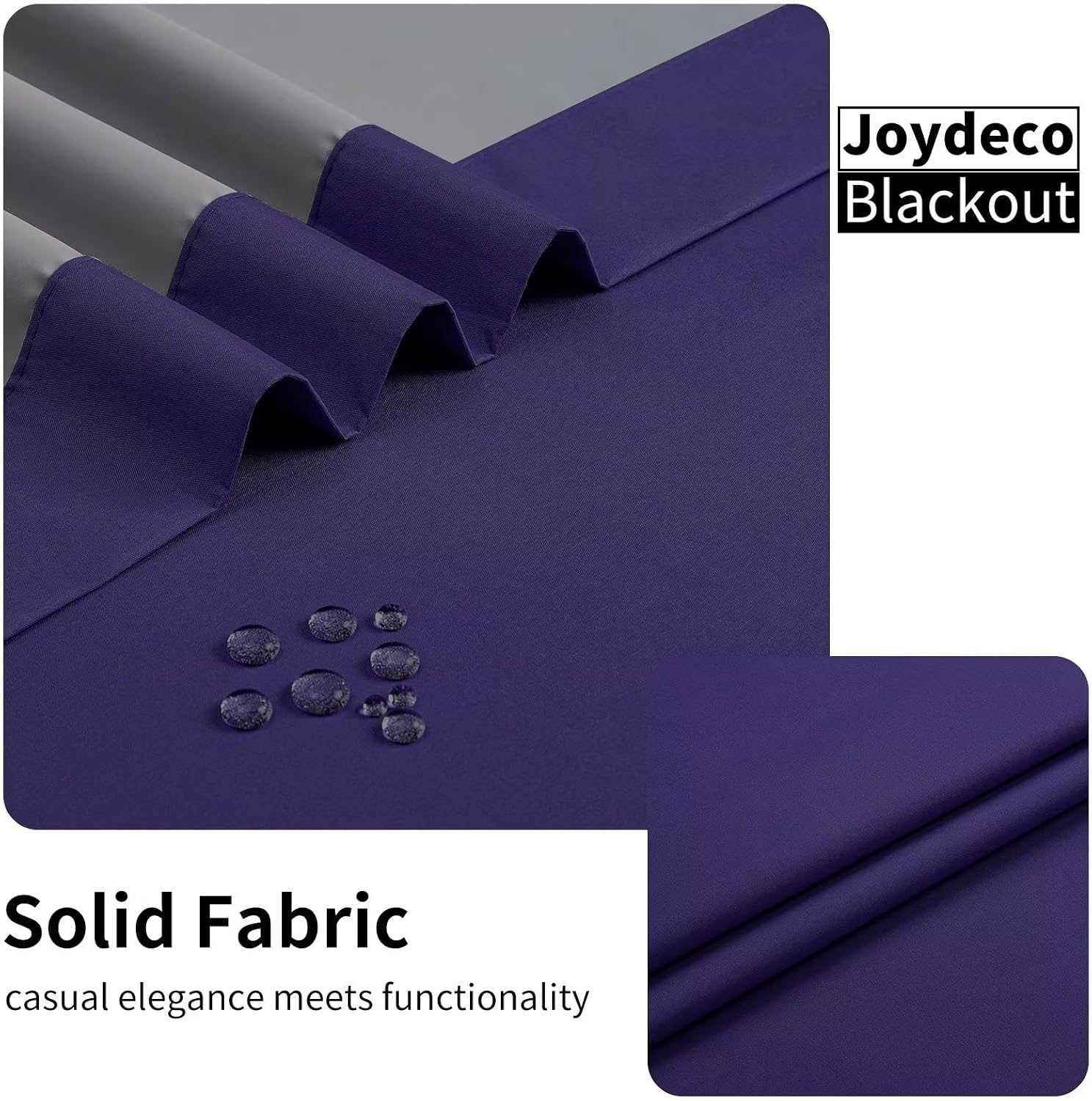 Joydeco Navy Blue 90 Inch Curtains Black Out Curtains for Bedroom Windows, Blackout Drapes 90 Inches Long 2 Panels Set for Living Room…