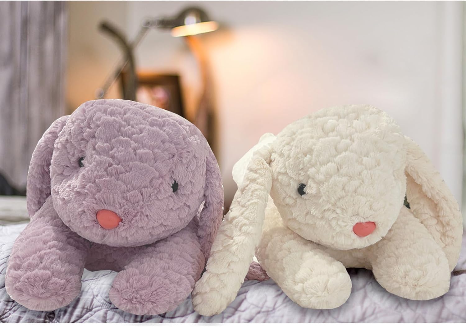 Rabbit Plush Pillow, Rabbit Stuffed Animal, Bunny Plush Long Pillow Christmas Valentine's Gift for Kids Adults (35 inch)
