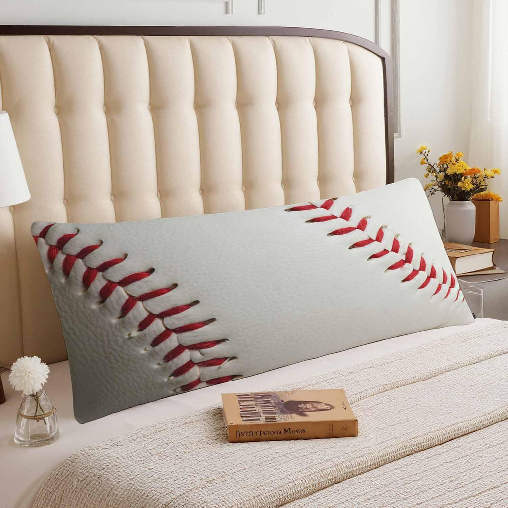 Baseball Rectangle Body Pillow Covers Baseball White Red Couch Body Pillow Pillowcase Decorative Home Body Pillows Bed Pillow Cushion…
