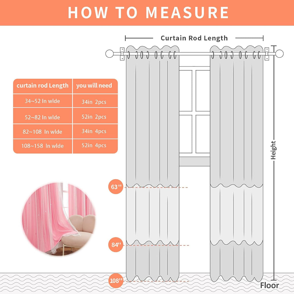 Addsomecolortolife XiDi Pink Curtains for Bedroom Decor, Girls Room Blackout Curtains, Kids Room Darkening Curtains, 1 Panel 1.6 inch Pink