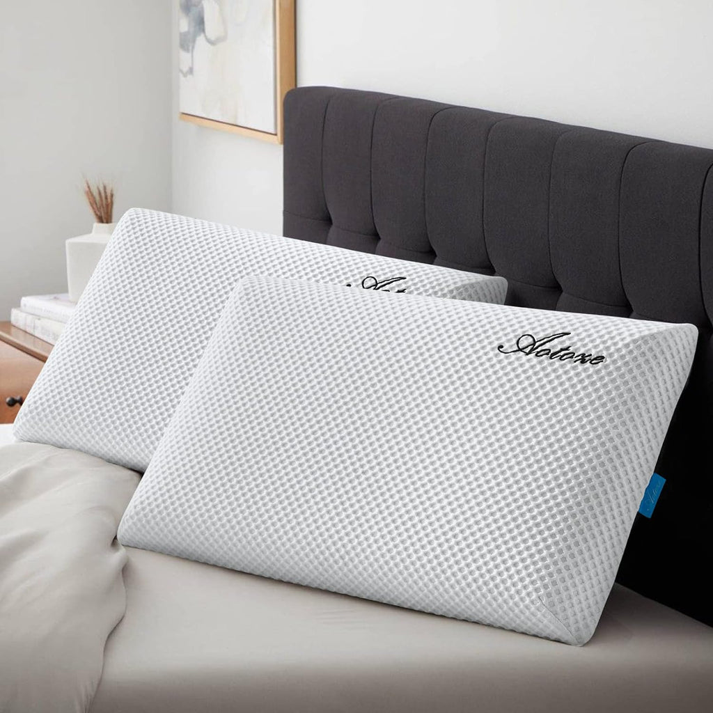 Aotoze Ultra Thin & Flat Memory Foam Pillow 2.4 Inch Hight, Low Profile & Thin Pillow for Stomach Sleeper, Side Sleeper, Oeko-TEX & Certi…