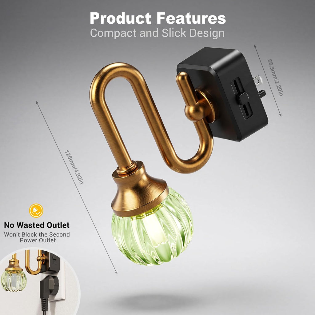 JandCase Night Light, Night Lights Plug into Wall, Green Tulip LED Nightlight, 0-100 LM Dimmable Nightlights, Dusk to Dawn Sensor, 1W…