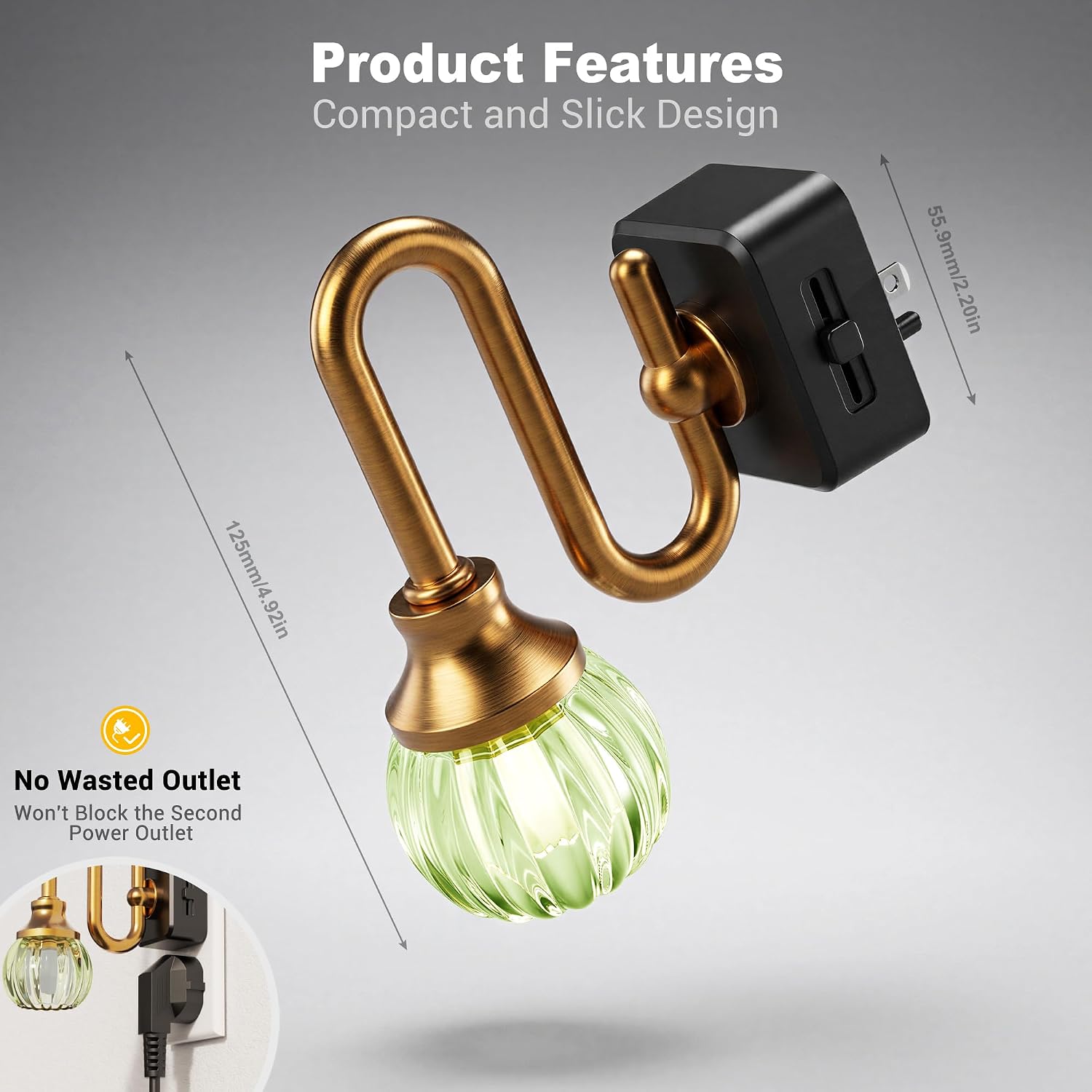 JandCase Night Light, Night Lights Plug into Wall, Green Tulip LED Nightlight, 0-100 LM Dimmable Nightlights, Dusk to Dawn Sensor, 1W…
