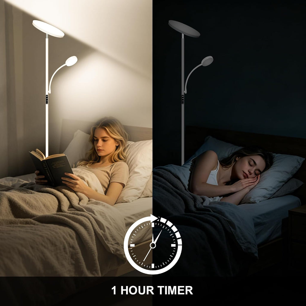 Aulaiyi Floor Lamp-42W/4200LM Super Bright Floor Lamp, Dimmable 2-in-1 LED Floor Lamp for Bedroom, Torchiere Floor Lamps with Remote & Touch…