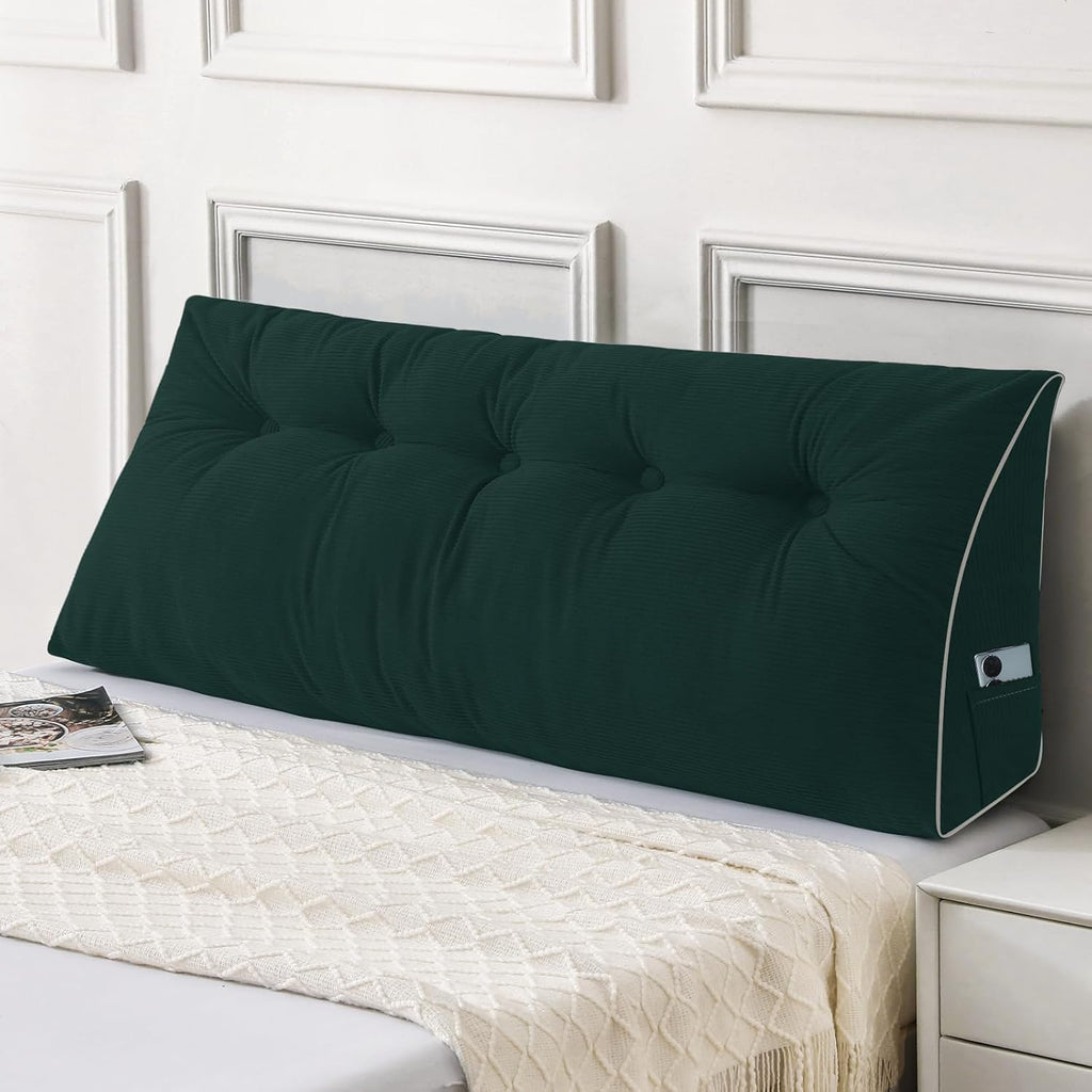 Sasttie Headboard Pillow Queen, Wedge Pillow Headboard for Sitting Up in Bed, Back-Rest Support Triangular Cushion for Reading - Features R…