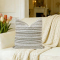 Slow Cow Boho Chenille Textured Woven Stripe Throw Pillow Covers 18x18 Decorative Cushion Cover Striped Square Pillow Cover Pillow Case