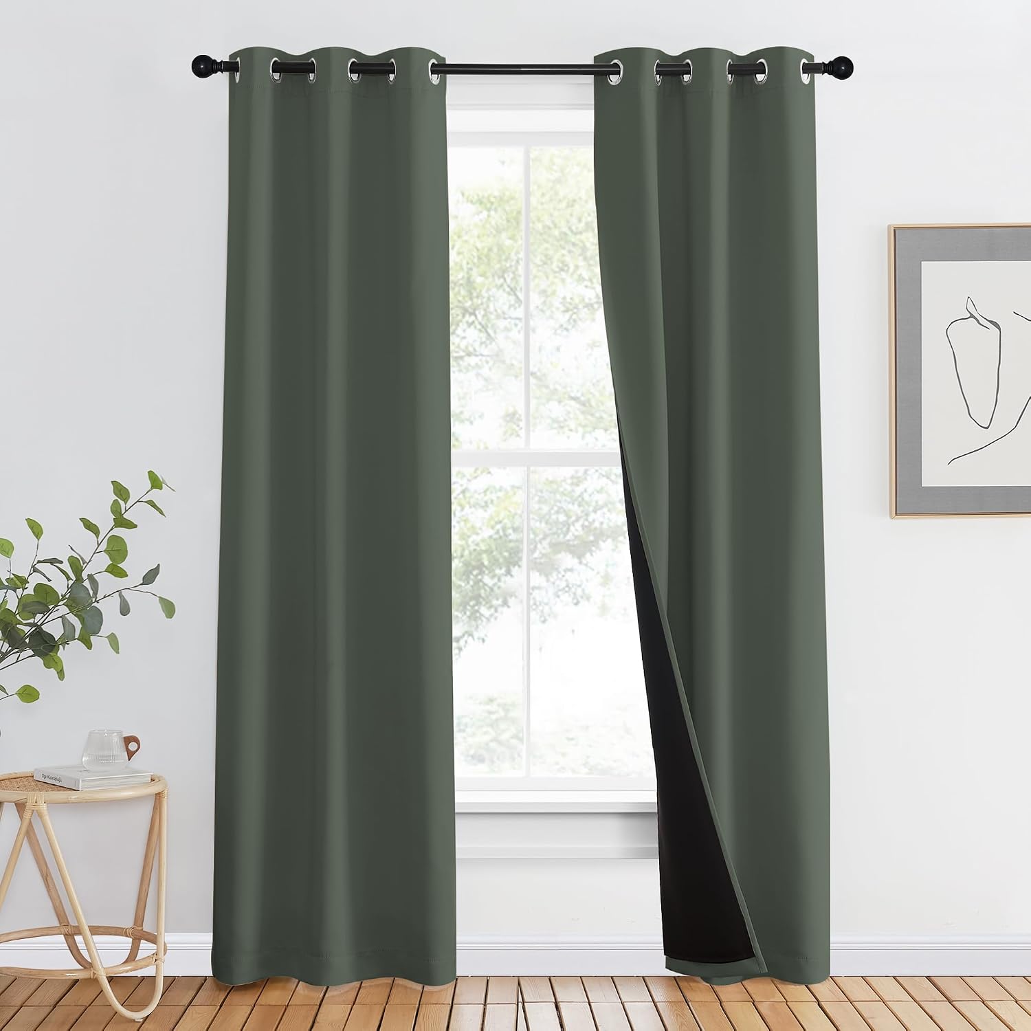 Nicetown 100% Blackout Curtains 80" Long, Pair of Energy Smart & Noise Blocking Out Drapes for Baby Room Window, Thermal Insulated Guest Ro…