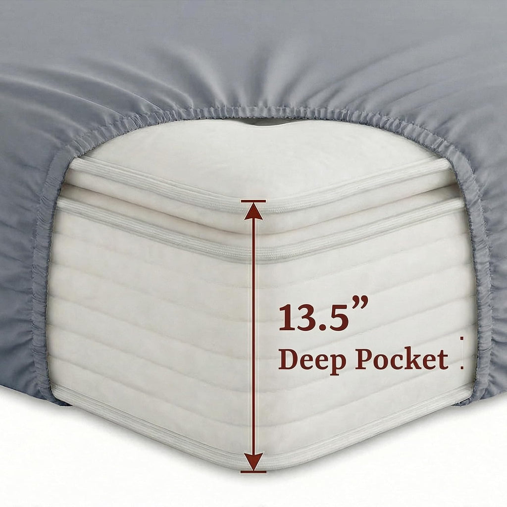 Perupima Peru Pima 285 Thread Count Percale King Sheet Set - 100% Peruvian Pima Cotton, 4 Piece (Flat, Fitted, 2 Pillowcases) - Cooling, Cr…