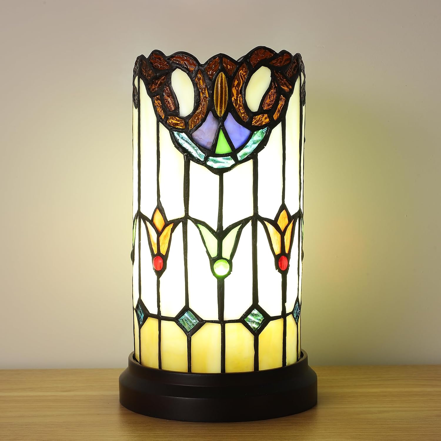 Tiffany Style Table Lamp For Bedroom Blue Dragonfly Stained Glass Nightstand Bedside Night Lamp Party Light Hand-made Art Home Deco…