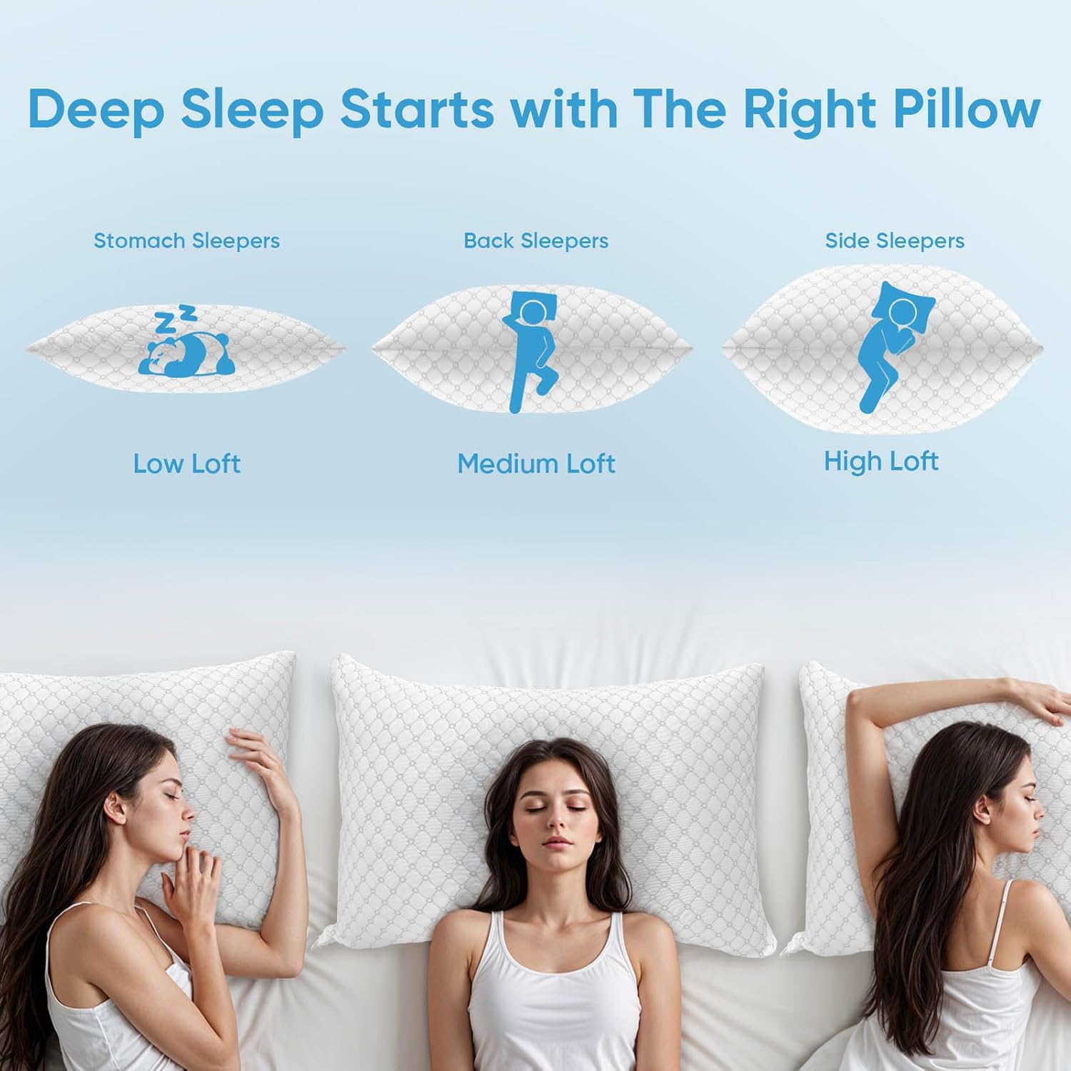 OAISZ Shredded Memory Foam Pillow, Queen Size Cooling Adjustable Firm Bed Pillow for Sleeping, Washable Removable Cover, Ideal for Side…
