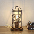 Seaside village Small Touch Lamp, Industiral Bedside Table Lamps with Antique Bronze Cage, 3 Way Dimmable Nightstand Steampunk Edison…