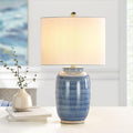 Maxax 25" Blue Table Lamp for Living Room, Modern Ceramic Lamp with White Shade, Coastal Blue Bedside Nightstand Lamp for Bedroom Home…