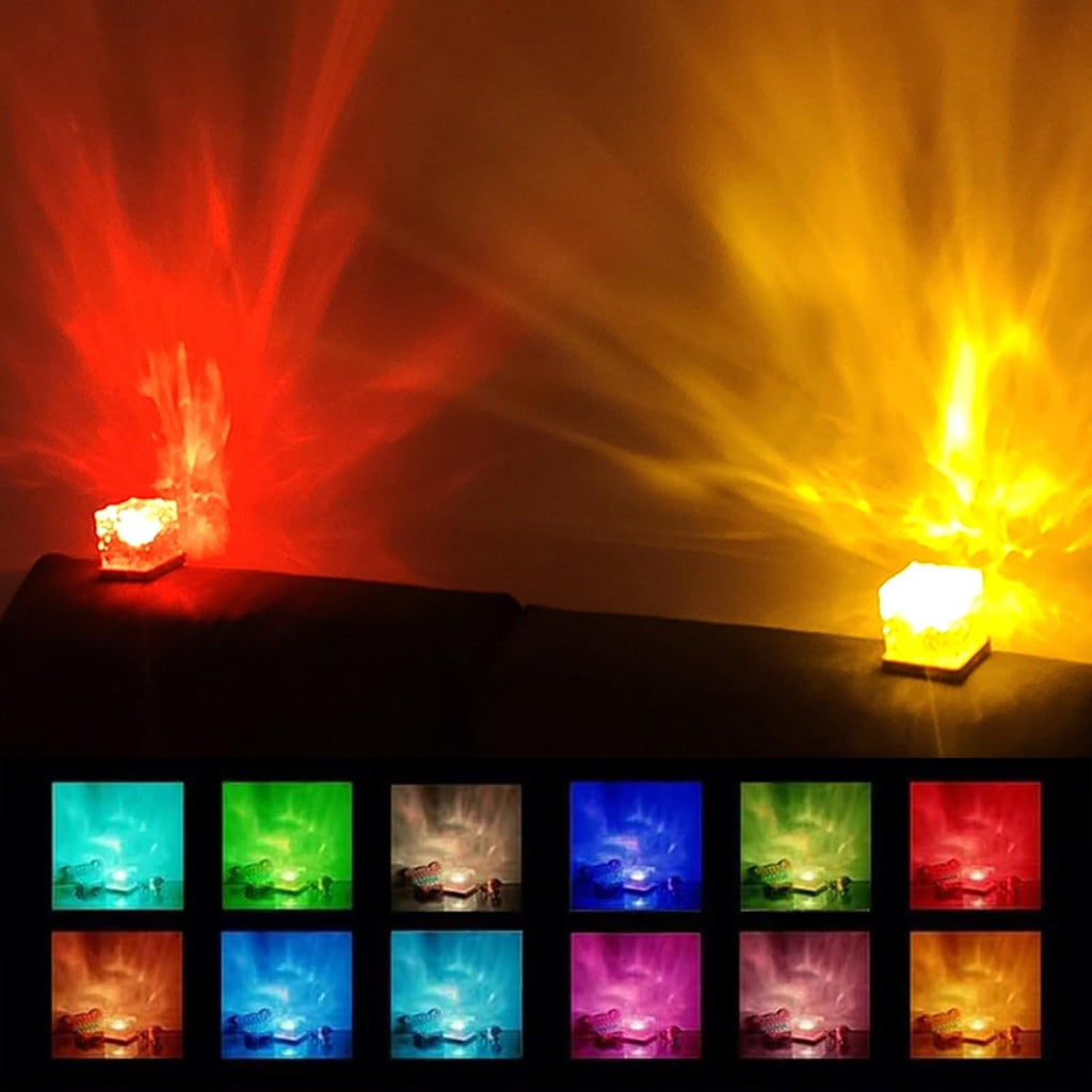 Ocean Wave Projector Light, 16 Color Rechargeable Ocean Lamp, with Power Touch Control and Remote Control Luminorthe Cube Lamp, Bringing…