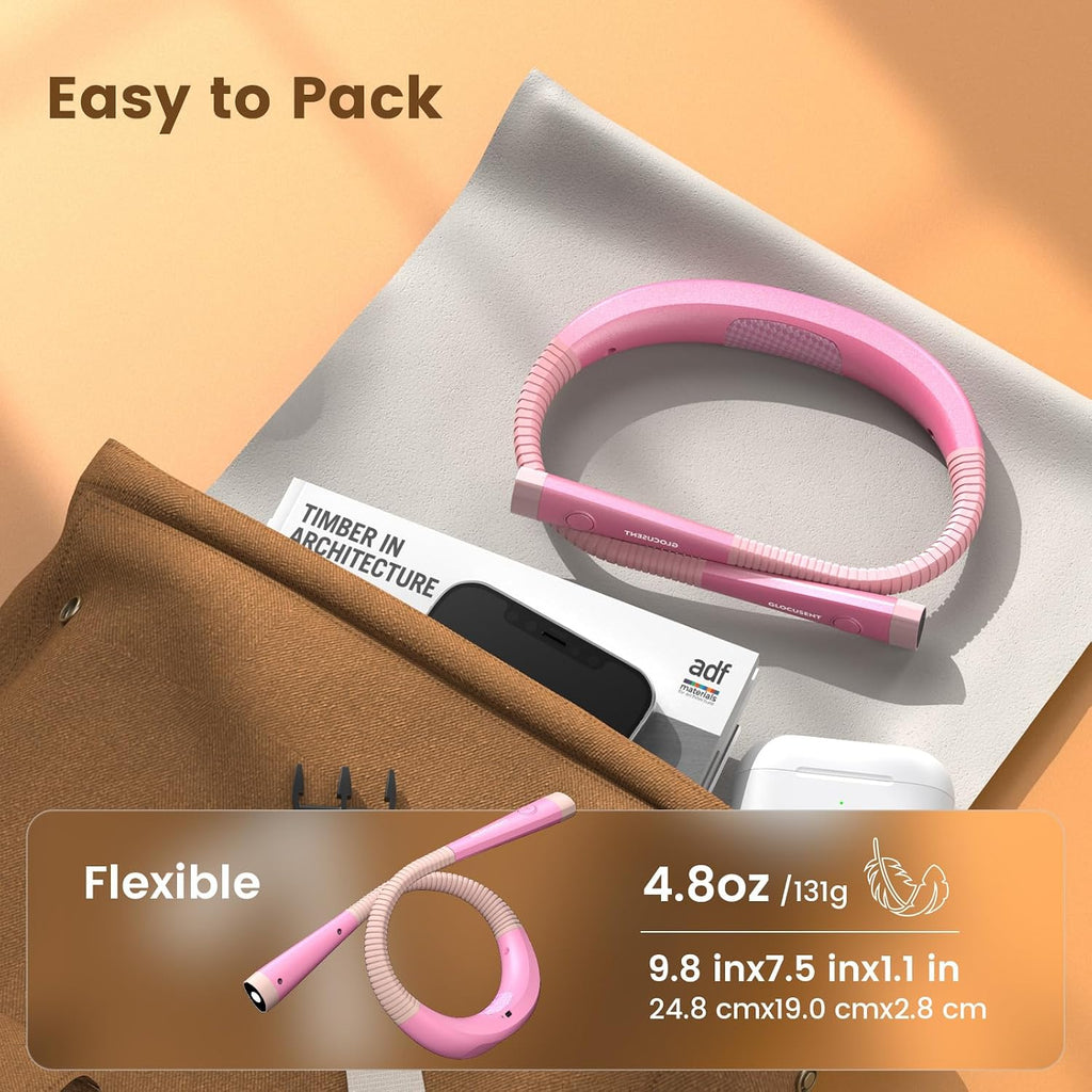 Glocusent Book Light, 3-Color & 6-Brightness Reading Light, Bendable Neck Light, 80-hr Lasting Rechargeable Book Light, Perfect Reading…