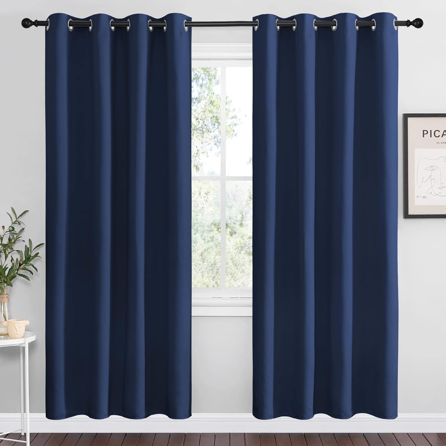 Nicetown Navy Blackout Curtains 78" Long for Living Room, Thermal Insulated Window Treatment Light Reducing Room Darkening Drapes for Boys…