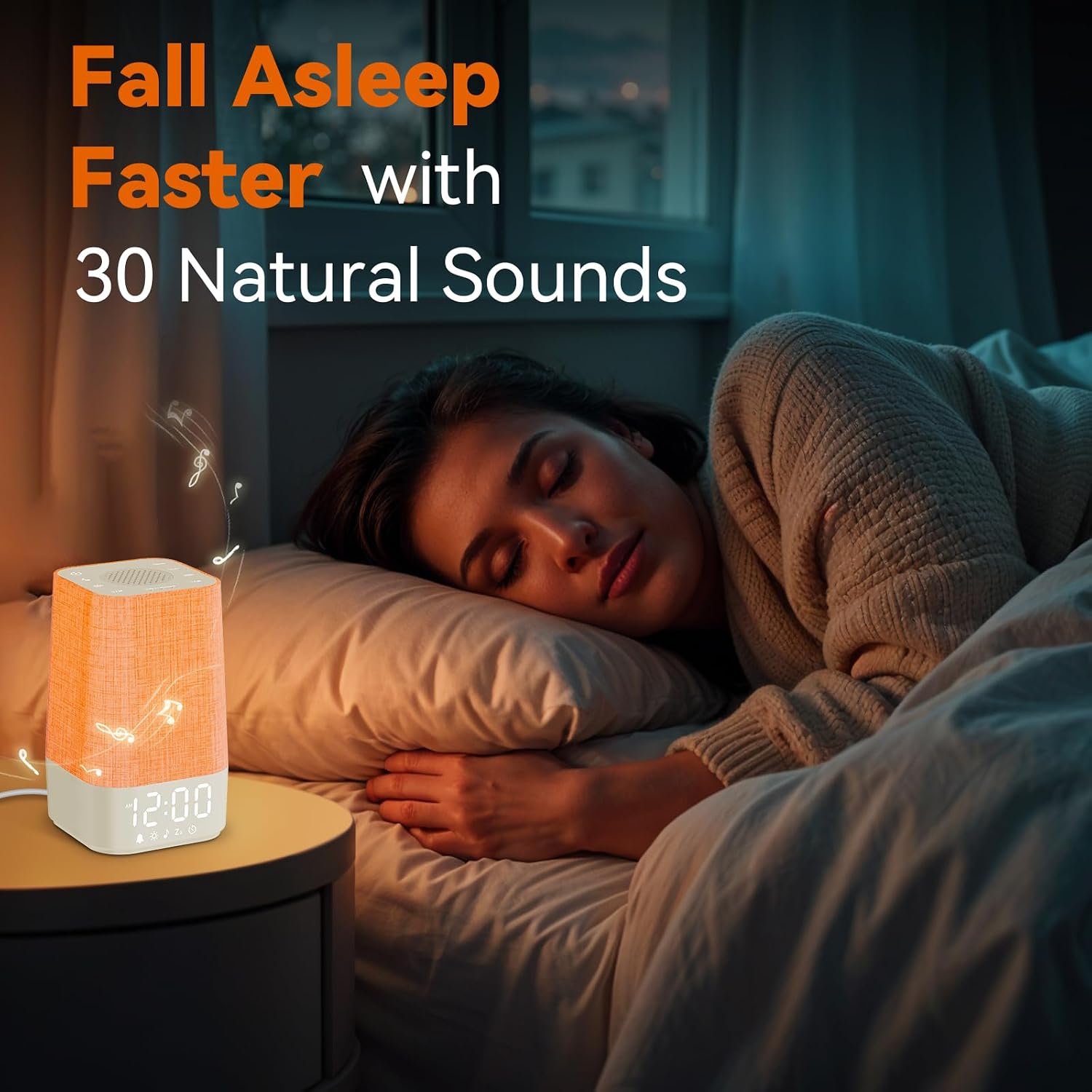 10-60 Mins Simulate Sunrise Alarm Clock: Gentle Wake Up Light Adjustable Brightness, 30-Level Volume, Bright & Loud Enough for Dark…