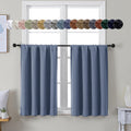 Simplebrand Ava Denim Blue Short 36 Inches Blackout Curtain 2 Panels Set, Half Window Rod Pocket Privacy Curtain Tiers for Kitchen, Curtain…