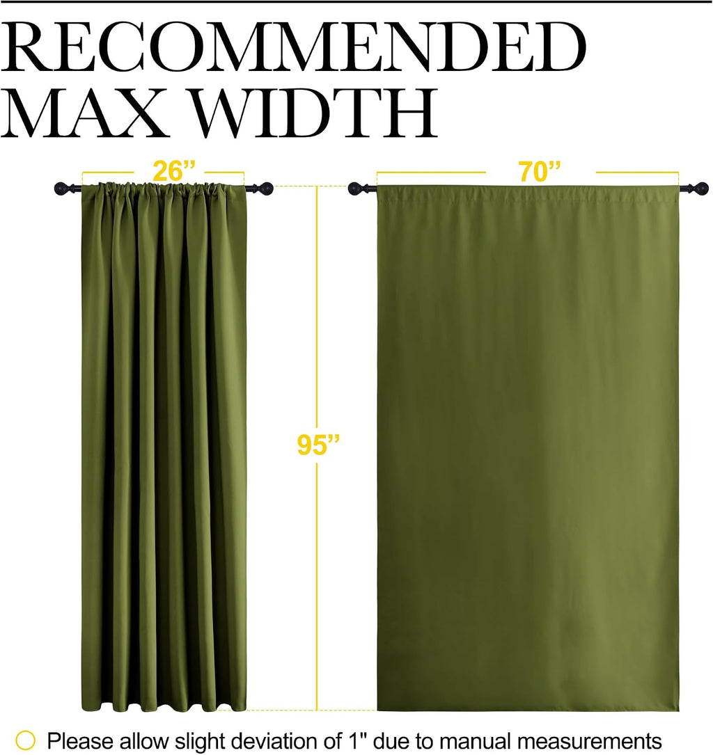 Nicetown 2 Panels Blackout Curtains, Rod Pocket Thermal Insulated Drapess for Bedroom, Privacy Protection easy maintenance Heavy Duty…