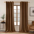 MIULEE Velvet Curtains Chocolate Elegant Grommet Thermal Insulated Soundproof Brown Room Darkening Curtains/Drapes for Classical Living…