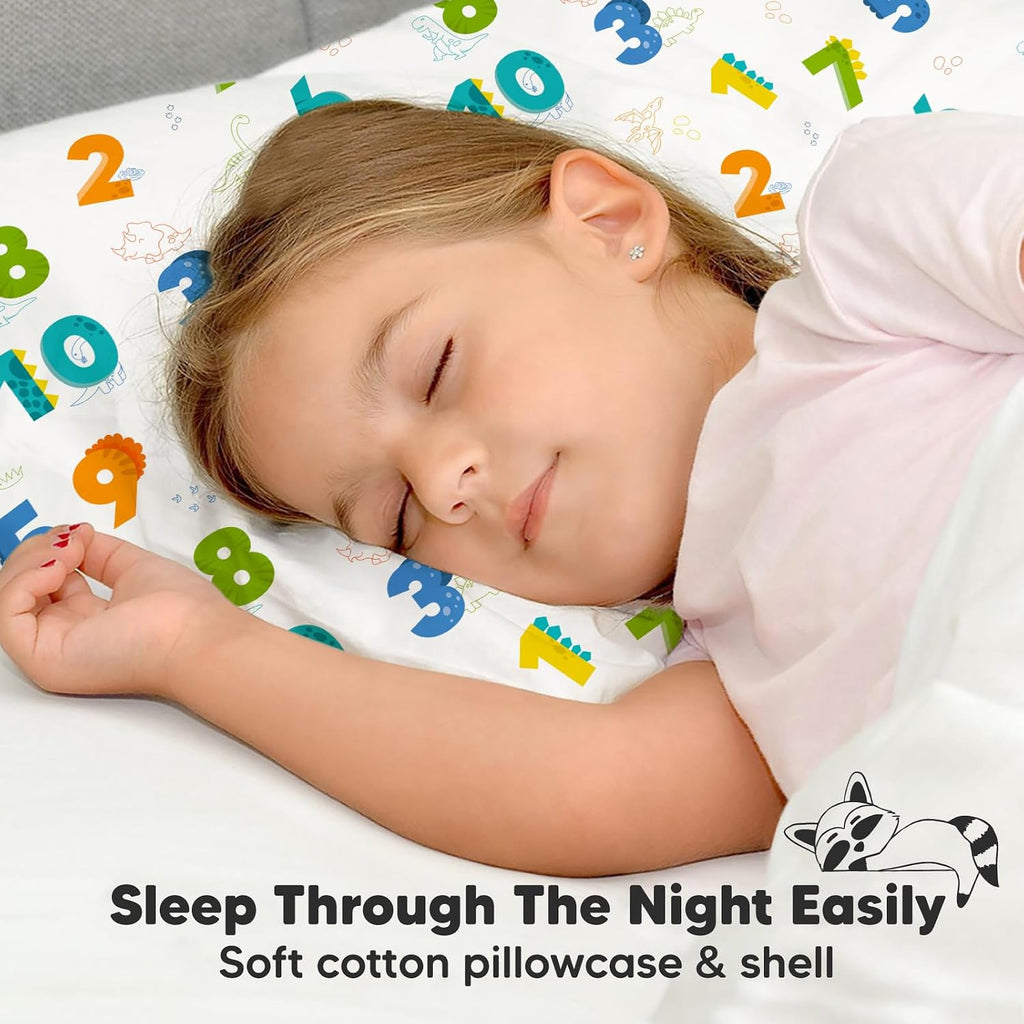 Toddler Pillow with Pillowcase - 13x18 My Little Dreamy Kids Travel Bed Pillows for Sleeping, Organic Cotton Small Pillowcase, Soft &…