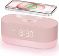 HOUSBAY Sound Machine with Alarm Clock for Bedrooms, Dual Speakers, 21 HiFi Sounds, 10W Wireless Charger, Unlimited Sound, Bluetooth, 10…