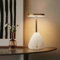 RONDURE 10.6" Ceramic Cordless Table Lamp, Portable Rechargeable Table lamp, Touch Dimmable Warm Ambient Lighting for Living Room…