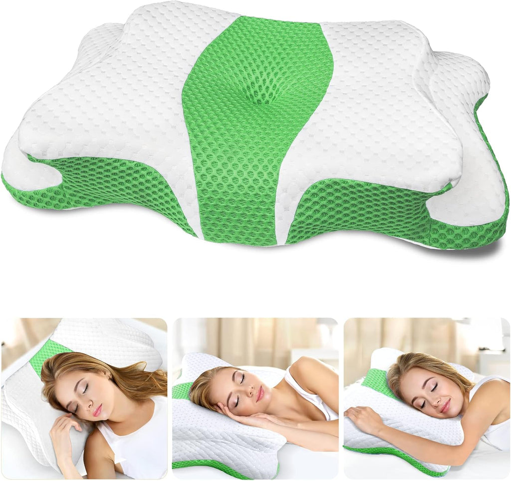 CHxxy Memory Foam Pillows, Cervical Pillow for Neck and Shoulder, Ergonomic Contour Bed Pillow, Soft for Side Sleep Stomach Sleeping and B…