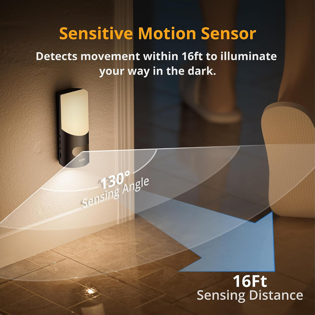 Lyridz Motion Sensor Wall Sconce (2 Pack), Up & Down Dual Beam Night Light, 270-Day Battery Life, Wireless Magnetic Stick-on Hallway…