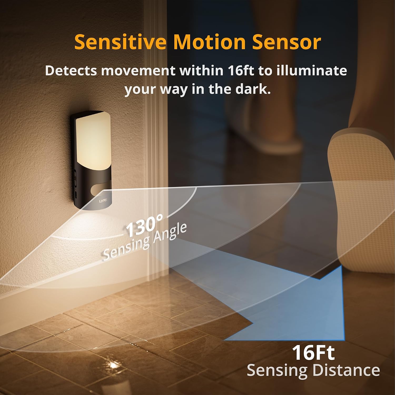Lyridz Motion Sensor Wall Sconce (2 Pack), Up & Down Dual Beam Night Light, 270-Day Battery Life, Wireless Magnetic Stick-on Hallway…