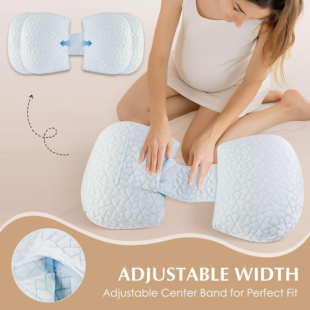 Pregnancy Pillows for Sleeping, Adjustable Travel Wedge Pillow for Belly, Back & Hip Support, Compact Maternity Sleep Pillow with Cooling…
