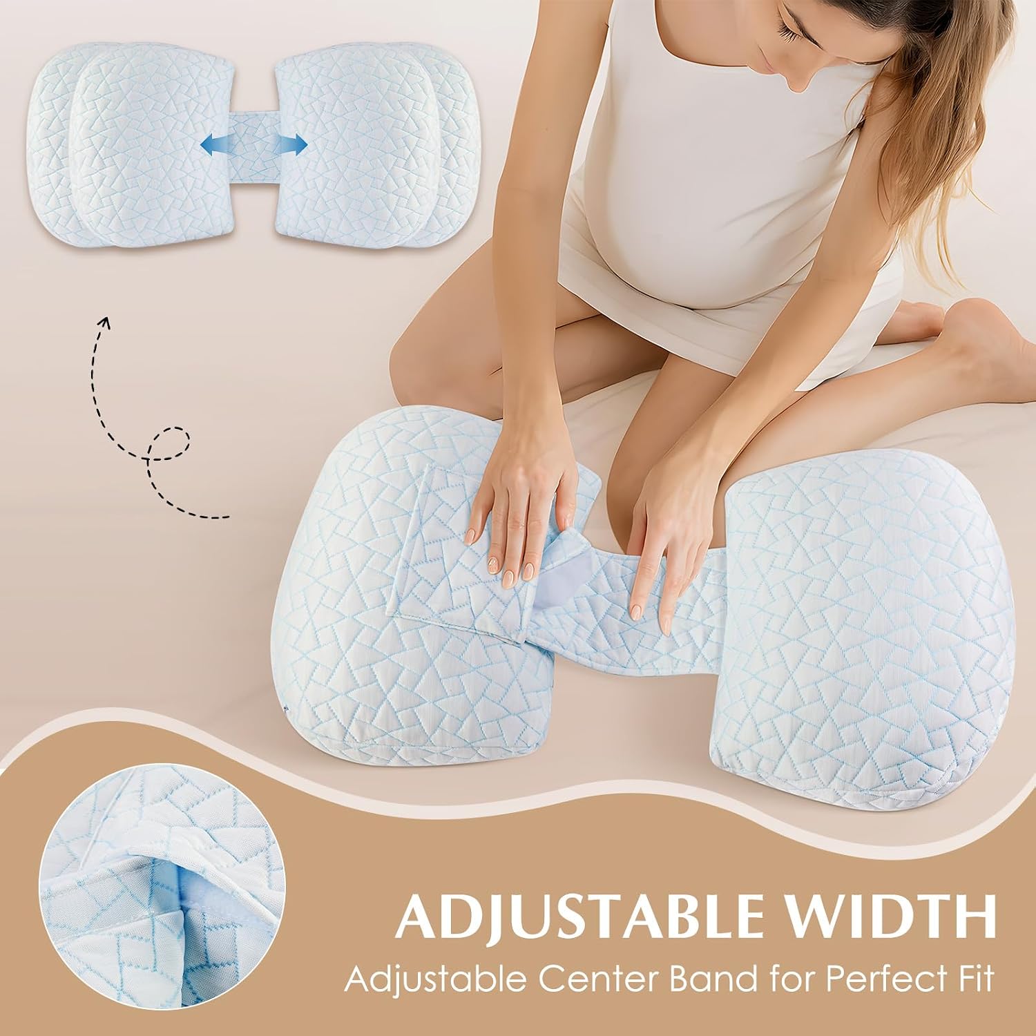 Pregnancy Pillows for Sleeping, Adjustable Travel Wedge Pillow for Belly, Back & Hip Support, Compact Maternity Sleep Pillow with Cooling…