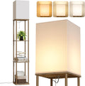 SUNMORY Floor Lamp with Shelves, Modern Square Shelf Lamps, Display Shelf Standing Lamp with 3 Color Temperature Bulb, Corner Bookshelf…