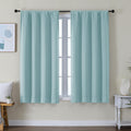 Simplebrand Ava Aqua Short Blackout Curtains for Bedroom 54 Inches Long 2 Panels Set, Solid Thermal Insulated, Energy Saving Window Treatme…