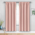 Jiuzhen Blackout Curtains for Bedroom - Thermal Insulated Room Darkening Rod Pocket Curtains for Living Room, Set of 2 Panels with Tiebacks…