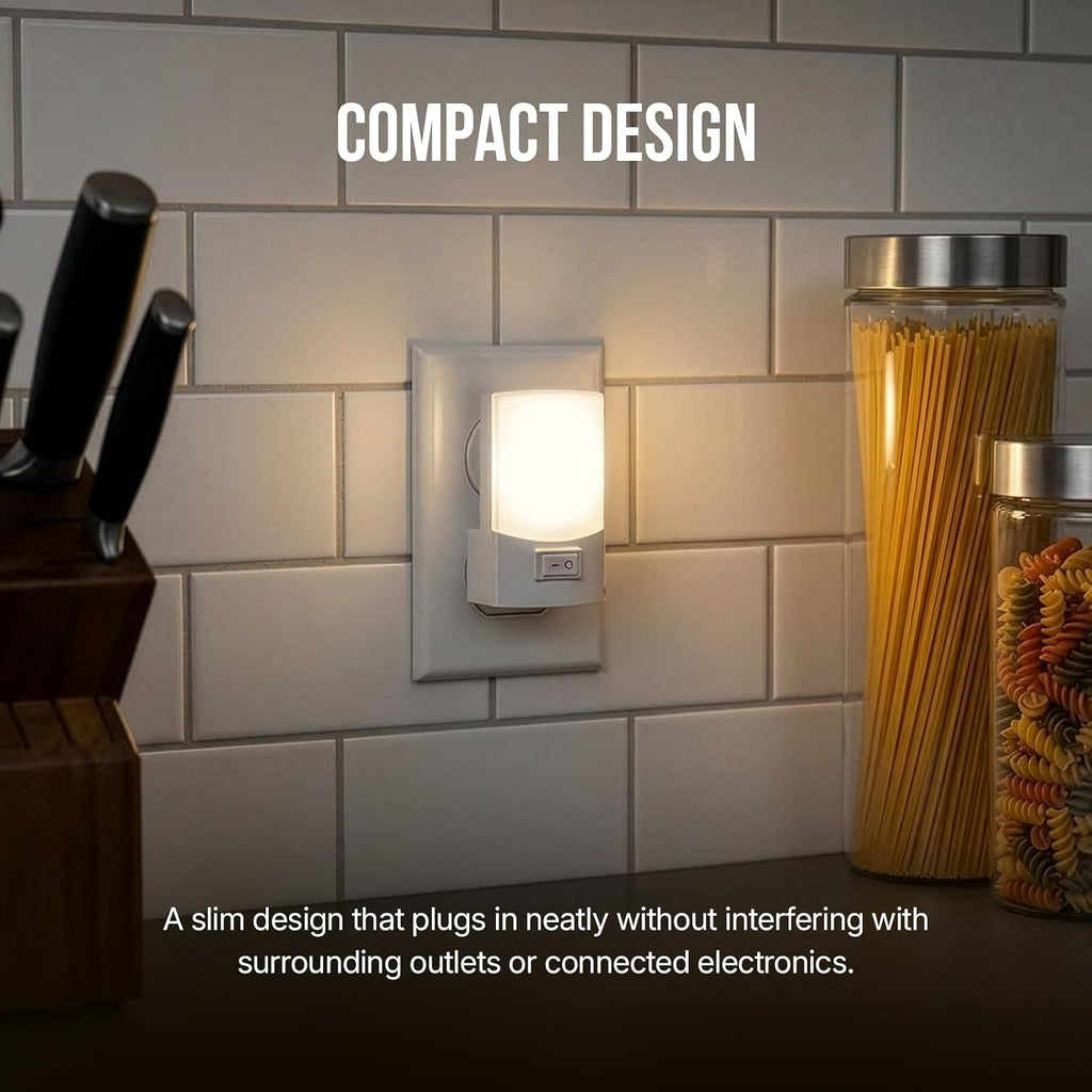 STANLEY LED Night Light with On/Off Switch Plug in Design for Indoor Use Bedrooms Hallways Bathrooms and Kitchens