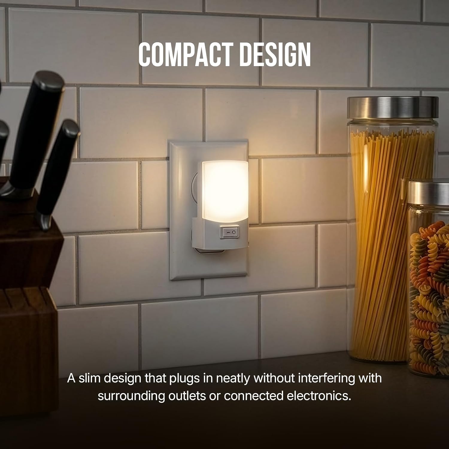 STANLEY LED Night Light with On/Off Switch Plug in Design for Indoor Use Bedrooms Hallways Bathrooms and Kitchens