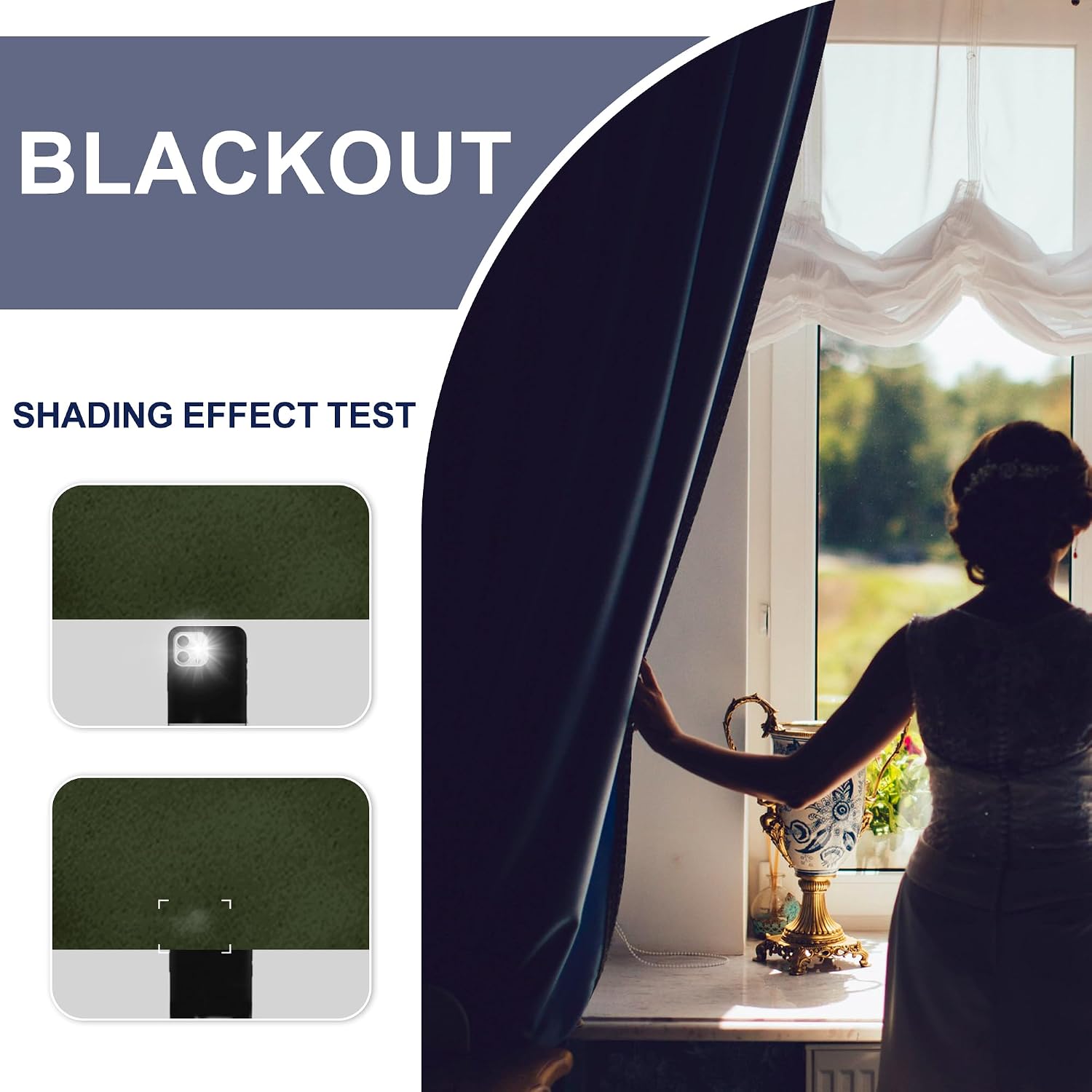 Jiuzhen Blackout Curtains for Bedroom– Thermal Insulated, Noise Reducing Room Darkening Privacy Rod Pocket Drapes for Living Room, Set of 2…