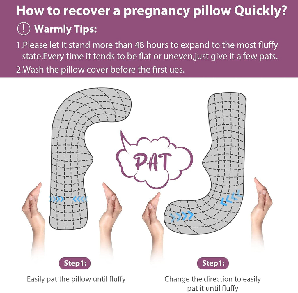 BATTOP Pregnancy Pillows for Sleeping, Maternity Body Pillow with Washable Cover, New Mom Gifts for Women, Support for Back, HIPS, Legs, Belly…