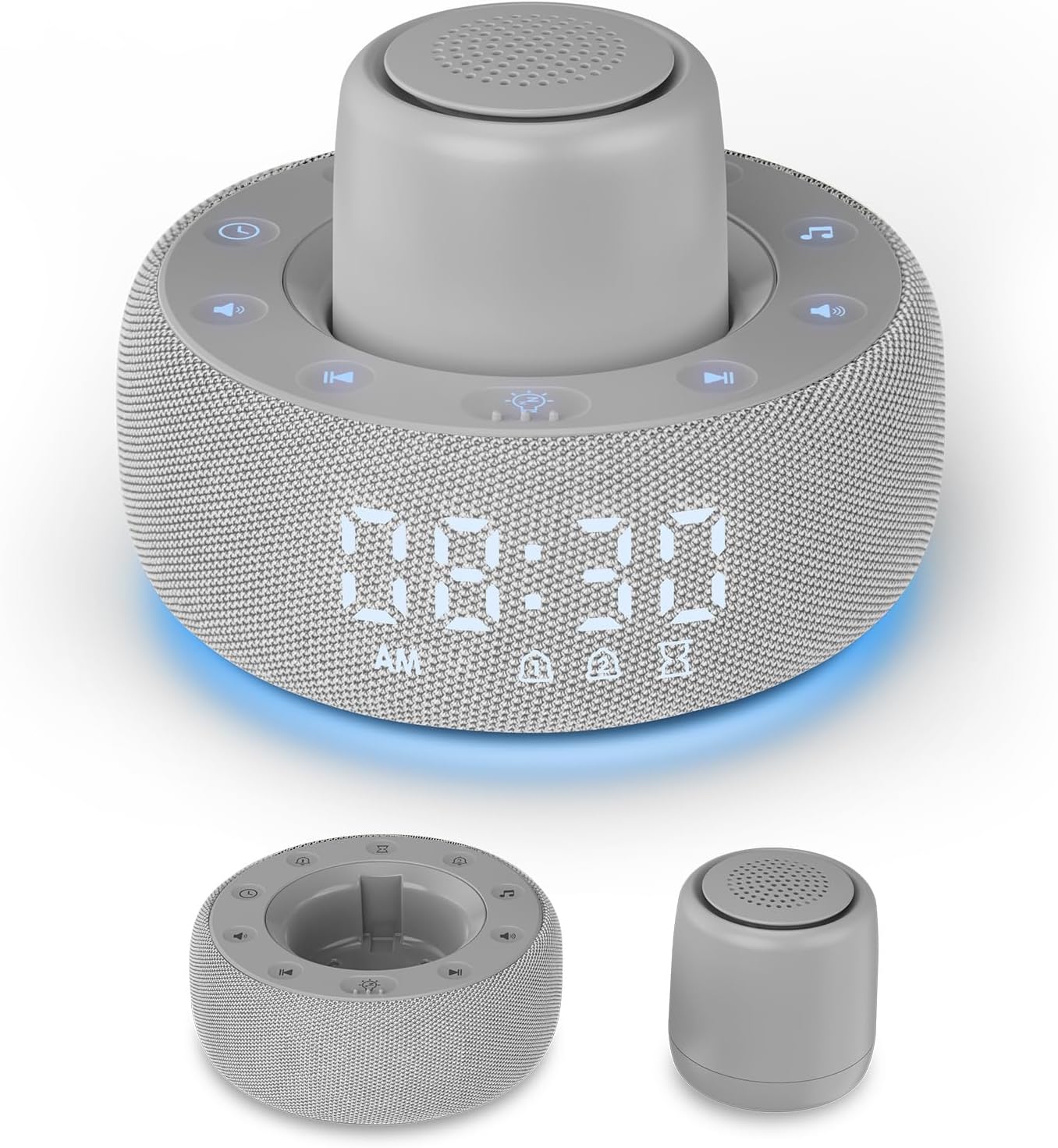 White Noise Machine with Smart Alarm Clock, 25 Soothing Sounds, Portable Sleep Sound Machine Aid for Baby, Kids, Adults, Office, Dimmable…