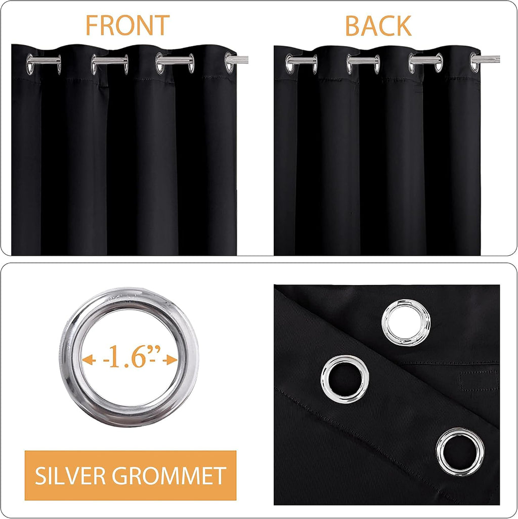 Rybhome RYB HOME Blackout Curtains with Felt Fabtic Liner for Sound Absorbing, 3 Layers Soundproof Thermal Insulated Energy Saving for Bedr…